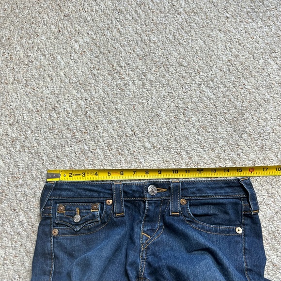 True Religion Skinny Jeans With Flaps Womens 28 Low Rise Blue Denim Dark Wash - Picture 9 of 13